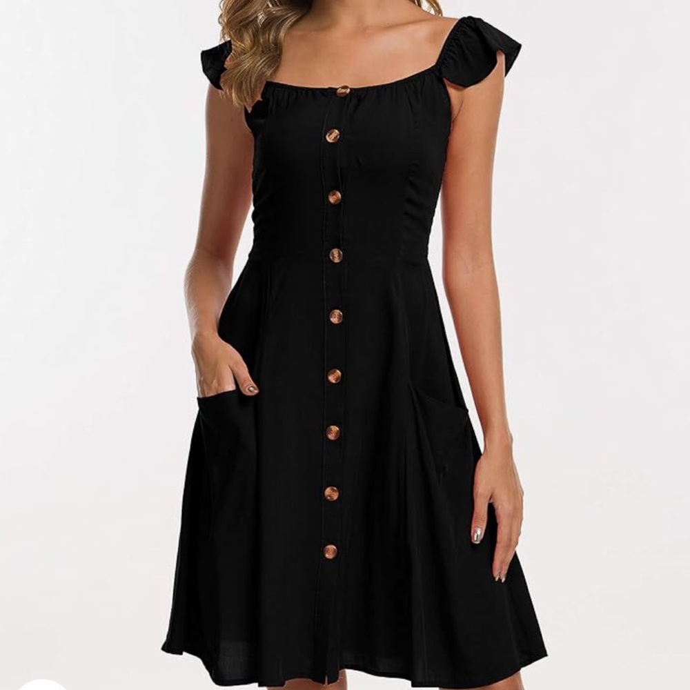 Black button dress